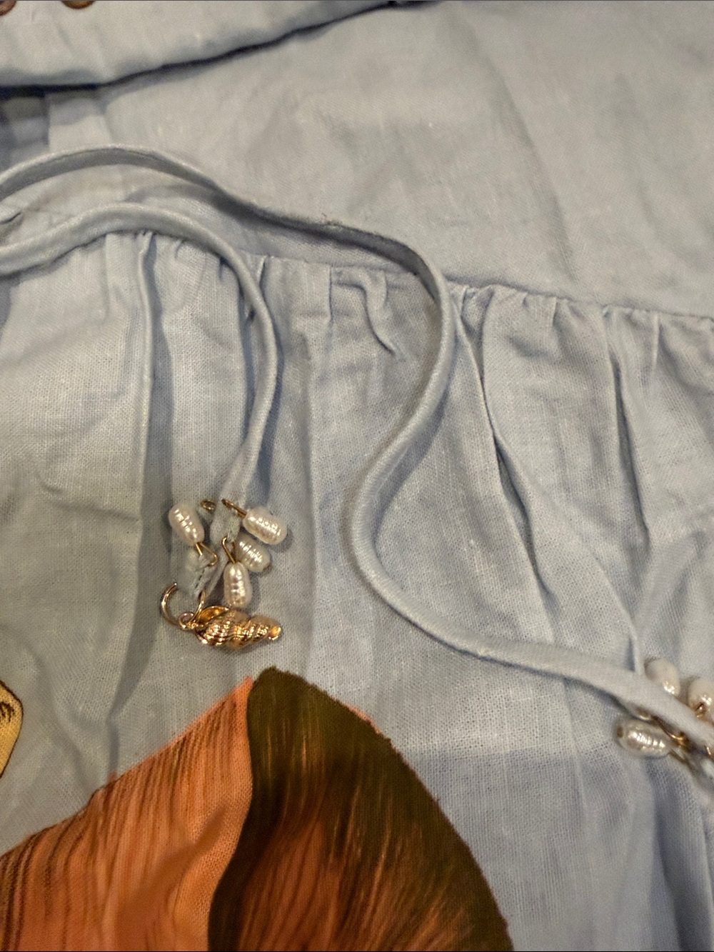 FARM Rio Souvenir Strapless Side Ties Maxi Dress Blue NWT - Picture 7 of 9